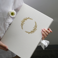 Haute qualité personnalisable Design Logo couverture rigide tissu lin environnement mariage fichier dossier Document fichier dossier