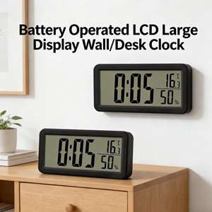 Sveglia Digitale Intelligente e Semplice, Mini Orologio Elettronico da Tavolo LCD Sottile con Temperatura/Umidità, Alimentato a Batteria, da Scrivania/Parete - Product Image 5