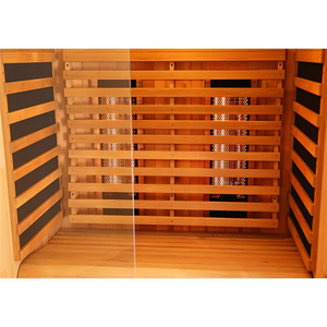 2025 Les fabricants de sauna ont importé des dosettes de sauna infrarouge en bois massif 2 personnes thérapie sauna infrarouge lointain intérieur à vendre - Product Image 5