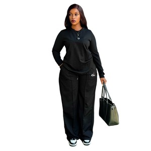 Completo da <span class=keywords><strong>Donna</strong></span> Due Pezzi Casual Elegante con Pantaloni a Gamba Larga in Tinta Unita - Product Image 4