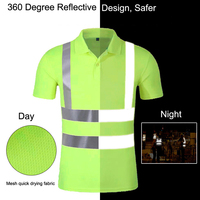 Camiseta Polo de trabajo de alta visibilidad con logotipo personalizado y rayas reflectantes, camiseta Polo de seguridad, ropa de trabajo de construcción de minería de carreteras de tráfico