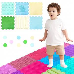 Square Foot Massage <b>Mat</b> Puzzle Toys <b>Silicone</b> Crawling <b>Mat</b> Children's Drop-Resistant Protective Soft Rubber Educational Training - Product Image 1