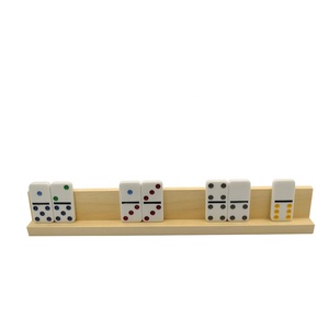 Ensemble de 4 plateaux en bois pour dominos, <span class=keywords><strong>Train</strong></span> mexicain, Mahjong, Pieds de poulet et autres jeux de dominos, 13,4 x 2 x 1,2 pouces - Product Image 5