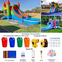 Toboggan aquatique gonflable commercial classique pour enfants avec double piste et piscine – Idéal pour les fêtes d'anniversaire