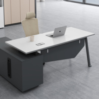 Gestionnaire PDG Boss Bureaux de bureau Bureau exécutif moderne en forme de L Grande table de bureau Bureau modulaire Bureau De Travail