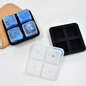 Bandeja de cubitos de hielo de silicona en forma de <span class=keywords><strong>Rubik</strong></span> 4 bandeja de cubitos de hielo esfera molde de cubitos de hielo de silicona para whisky - Product Image 1