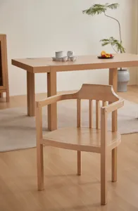 Silla de comedor moderna de lujo para el hogar, hotel, restaurante, sala de estar de madera maciza con mortaja de brazo y juntas de espiga, muebles