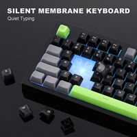 Clavier à membrane filaire RGB YUNZII D98, 98 touches, silencieux, pour bureau et jeux, avec pavé numérique, étanche, anti-ghosting