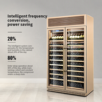 Réfrigérateur à vin autoportant MUXUE avec 2 portes vitrées, réfrigérateur à vin électrique pour usage hôtelier