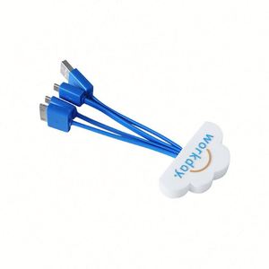 Wholesale Promotional Gift Custom Logo Design Shape <b>Cable</b> Multi Charger Cord for Mobile Phone USB 3 in 1 <b>Charging</b> <b>Cable</b> - Product Image 2