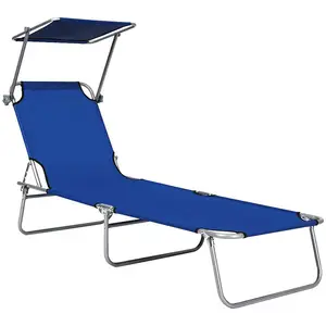 En aluminium légère portative de couchage pliable palmé pelouse chaise soleil chaise longue