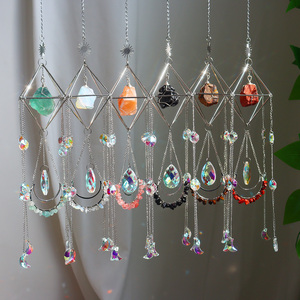 Attrape-soleil en cristal naturel argenté, attrape-soleil en cristal argenté, prisme arc-en-ciel, carillon éolien - Product Image 3