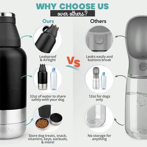 Thermos à eau en acier inoxydable de bonne qualité avec bol amovible pour enfants ou animaux domestiques, utilisation en extérieur - Product Image 3