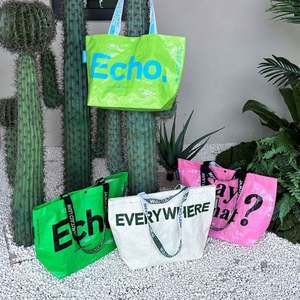 Bolsa de Compras Reutilizable Grande con Logotipo Personalizado, Bolsa de Compras de PP Tejido Laminado Impermeable - Product Image 5