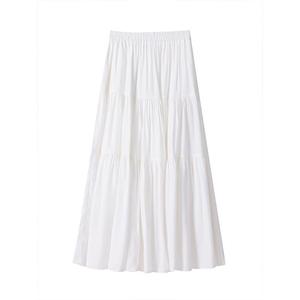 Falda <span class=keywords><strong>Midi</strong></span> Casual de Chifón Teñido Liso Estilo Francés de Cintura Alta para Mujer, Diseño Elegante, Nueva Colección Verano 2025 - Product Image 5