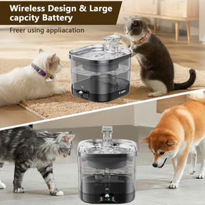 Smart Pet Water Fountain Rechargeable Automatic Circulating Cat Dog Dispenser Stainless Steel Rectangle 5000mAh <b>Battery</b> - Product Image 3