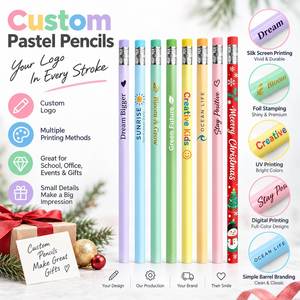 Crayon pastel personnalisé HB, crayon en bois hexagonal, impression de logo, cadeau scolaire, vente en gros - Product Image 2
