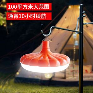 Long-<b>Working</b> Dimmable <b>Rechargeable</b> Portable LED <b>Light</b> Hook-Up Style Emergency Camping Pumpkin Shaped Pumpkin Emitted Cold White - Product Image 5