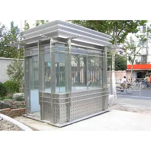 Stainless steel outdoor security guard kiosk prefabricated portable security booth