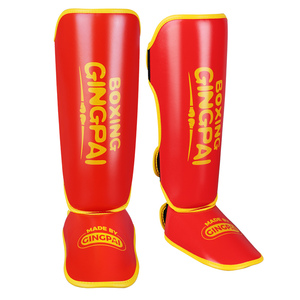 GINGPAI Gants MMA en cuir pour enfants Protège-tibias Équipement de combat de protection pour la boxe Muay Thai Kickboxing Entraînement aux arts martiaux - Product Image 5