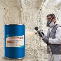 Mousse polyuréthane bicomposante PU-33 haute densité, mousse polyuréthane rigide, mousse polyuréthane en spray pour chambre froide isolée, HVAC