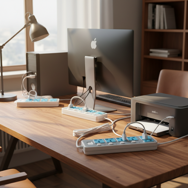 Universal Power Strip with Surge Protection, 10A 110V-220V Multi Socket for Home Office Travel