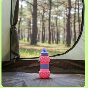 Botella de Agua Deportiva de Silicona con Forma de Piña Ecológica para Niños, Retráctil, Antideslizante, con Mosquetón, para Viajes al Aire Libre - Product Image 4