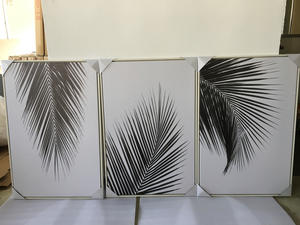 Foglie Decorative botaniche camera da letto triplo soggiorno divano pittura da parete nordica minimalista tela naturale stile <span class=keywords><strong>bianco</strong></span> <span class=keywords><strong>e</strong></span> <span class=keywords><strong>nero</strong></span> - Product Image 2