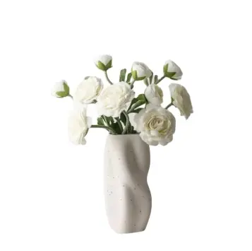 Vas Nordic kualitas tinggi meja dekorasi rumah keramik karangan bunga vas wajah 2021 desain terbaru Kopf Vasen elegan India