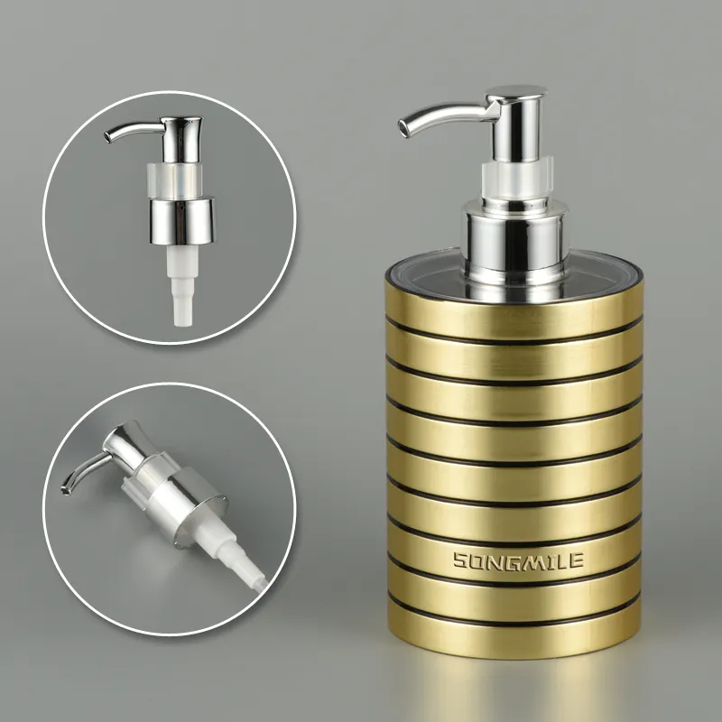 New 24 410 aluminum silver External Spring make up remover cleansing oil dispenser Lotion Pump