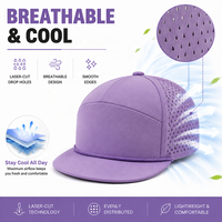 Gorra de Golf Premium de 7 Paneles con Perforaciones Láser, Lavanda, Transpirable, con Cierre a Presión, Equipo Deportivo Profesional
