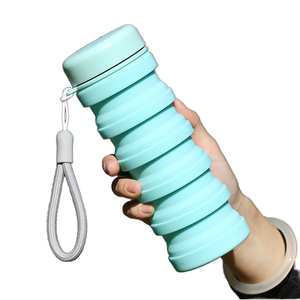 ODM/OEM Large Volume Silicone Travel Bottle Collapsible Drinkware FDA Food Grade Plastic Lid Water Bottle Promotional Drinkware