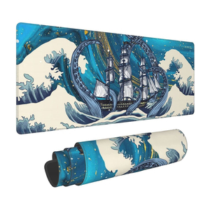 Vente directe d'usine grand tapis de souris de jeu de vague tapis de bureau en caoutchouc antidérapant tapis de bureau pour bureau et <span class=keywords><strong>Table</strong></span> d'ordinateur à domicile - Product Image 6