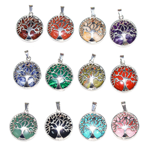 Sang trọng 17PC Vòng đồng xu cây của cuộc sống đá Mặt dây chuyền quyến rũ món quà hoàn hảo cho ngày của mẹ hoặc sinh nhật Đảng Đối với trang sức làm - Product Image 1