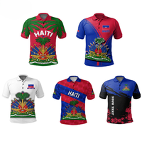 Ensemble de supporters personnalisé avec drapeau d'Haïti : Écharpe, Bandana, T-shirt – Vêtements décoratifs pour fans de football d'été