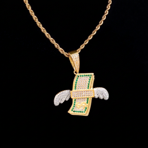 Colgantes de Joyería Fina para Collar, Colgante de Bolsa de Dinero en Dólares Estadounidenses, Estilo Hip Hop, Plata S925, Moissanita VVS, Colgante de la Suerte - Product Image 1