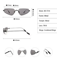 Lunettes de soleil œil de chat triangulaires à monture métallique fine, verres UV400, dégradé pastel Y2K, légères, pour femmes, vente en gros, streetwear