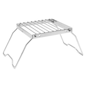 Support pour réchaud d'extérieur, support pliable portable pour bouilloire, mini support en acier inoxydable à mailles rayées, support pour plaque de cuisson. - Product Image 3