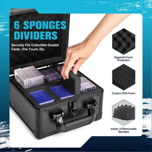 Boîte de rangement pour cartes gradées à 2 rangées, en alliage d'aluminium, compatible avec 40 cartes CGS BGS, étui de rangement pour cartes à collectionner - Product Image 2