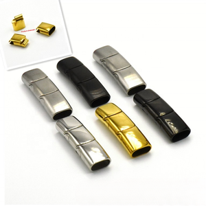 Stainless Steel Magnetic Clasp | 18K PVD Gold Plated <b>Leather</b> Cord End Clasp for Necklace <b>Bracelet</b> Jewelry Making | Durable - Product Image 1