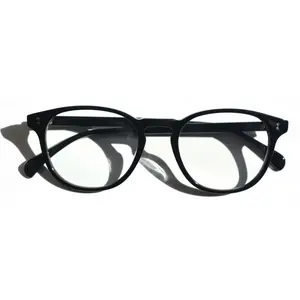 Gafas con bloqueo de luz azul para hombre y mujer, lentes ópticas de diseño con montura redonda de acetato reciclada, 39