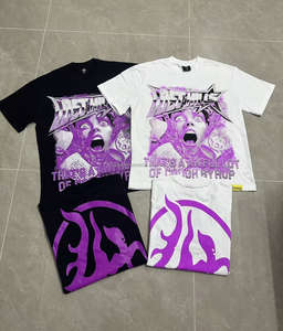 T-Shirt <span class=keywords><strong>Oversize</strong></span> di Alta Qualità a Maniche Corte 100% Cotone, <span class=keywords><strong>Abbigliamento</strong></span> Maschile con Scritta 'THAT'S AWFUL LOT of COUGH SYRUP' - Product Image 1