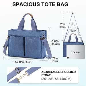 <span class=keywords><strong>Sac</strong></span> fourre-tout en toile personnalisé pour femmes <span class=keywords><strong>sac</strong></span> fourre-tout de travail robuste et décontracté pour enseignants <span class=keywords><strong>sac</strong></span> à main fourre-tout avec fermetures à glissière poches <span class=keywords><strong>sac</strong></span> à bandoulière à bandoulière - Product Image 2
