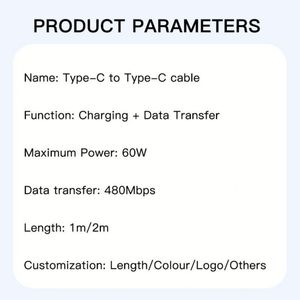 1M 2M 60W Braided Charger <b>Cable</b> <b>Type</b> <b>c</b> to <b>Type</b> <b>C</b> for Phone 15 16 Fast Charging Data <b>Cable</b> for Phone 15 Pro Max <b>USB</b>-<b>C</b> <b>Cable</b> - Product Image 5