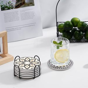 Posavasos de cerámica bohemios JIAYI con base de corcho, posavasos absorbentes para bebidas para cafetería, cocina, manteles y almohadillas de mesa, decoración - Product Image 6