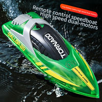 Bateau télécommandé électrique portable 2,4 GHz à double moteur, compatible OEM, pour la distribution au détail aux magasins d'articles de loisirs