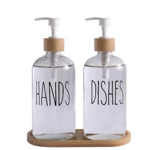 Distributore di sapone In vetro Boston da 500ml pompa pressa transfrontaliera per doccia disinfettante per le mani-carta igienica marrone bagno - Product Image 5