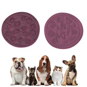 Non-Skid 2-in-1 Silicone Pet chậm Feeder Bowl với mèo liếm Mat thiết kế bánh Pizza Silicone Dog Bowl - Product Image 5