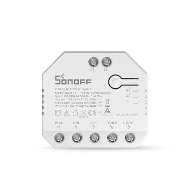 Sonoff Dual R3 WiFi Smart Switch with Relay, Power Statistics, Roller Shutter, Curtain Switch