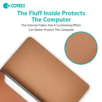 COTECi Housse d'Ordinateur Portable en Faux Cuir PU Étui Mince Étanche avec Support pour MacBook 14 15 16 Pouces Personnalisé Professionnel